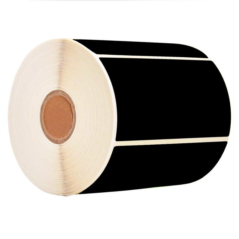 Well Tile 2" x 3" Black Rectangle Color Coding Labels - Square Color-Code Stickers Permanent Adhesive, Write-On Surface - 250 Labels/per Roll - Image 1